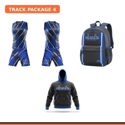 Custom track premium plus package - two singlets, two compression shorts, team backpack, and hoodie